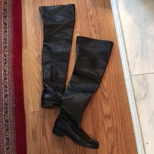 Stuart Weitzman over the knee Black leather boots